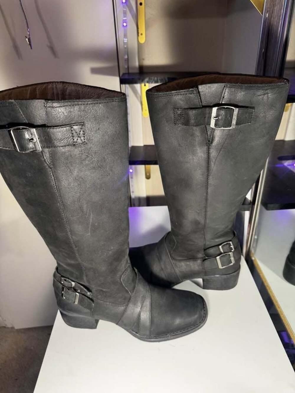 Durango Engineer Boots Black suede size 8 great condition